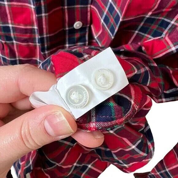 Vineyard Vines Party Plaid Flannel Button Down Style 2W0739 Women's - Picture 6 of 9